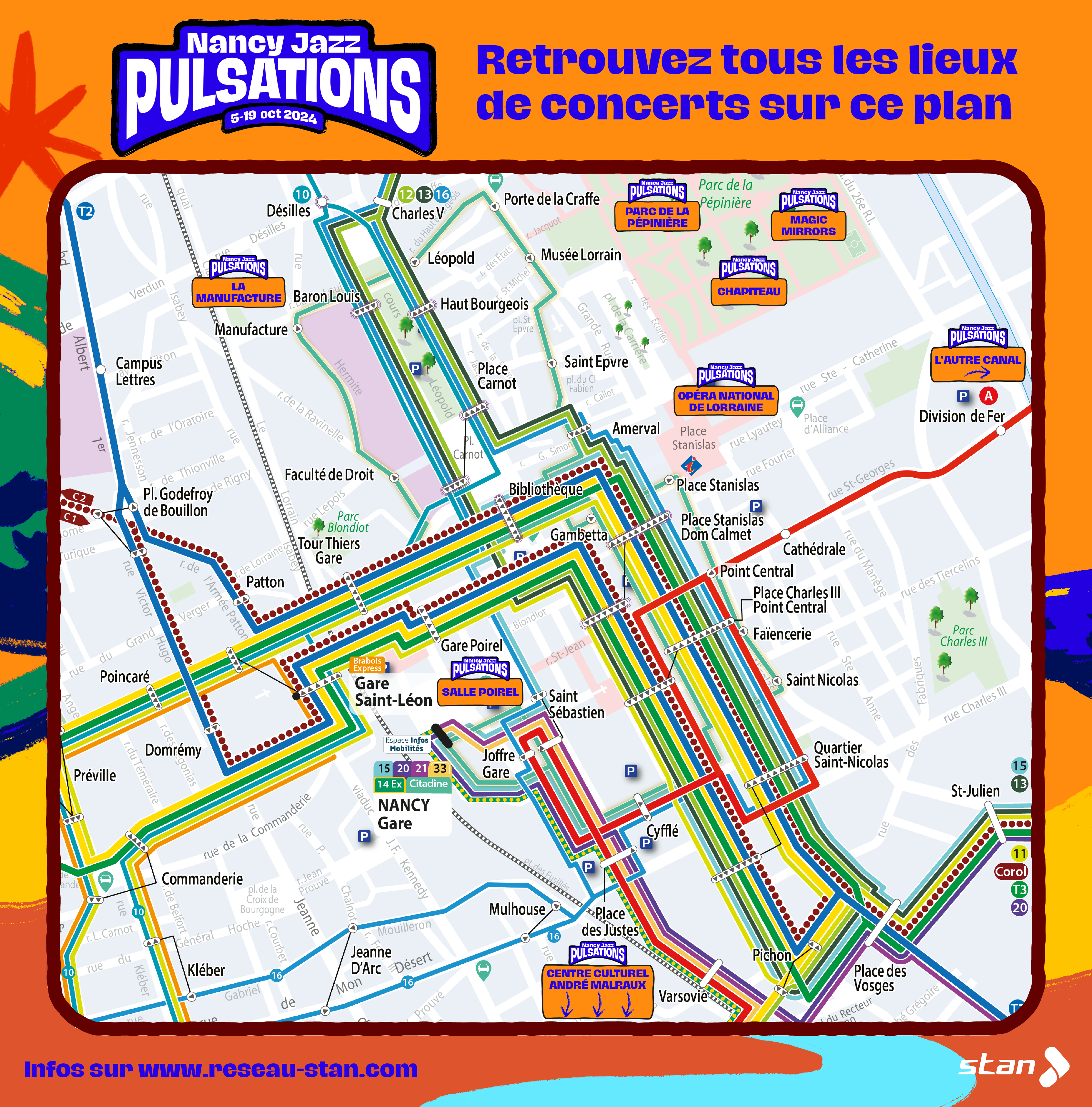 Plan lieux de concerts NJP 2024