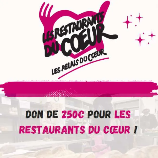 Don de 250€ pour les Restaurants du Cœur !