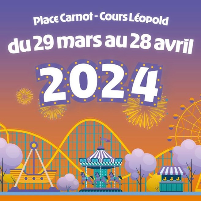 Affiche Foire Attractive de Nancy - Du 29 mars au 28 avril 2024, place Carnot et cours Léopold