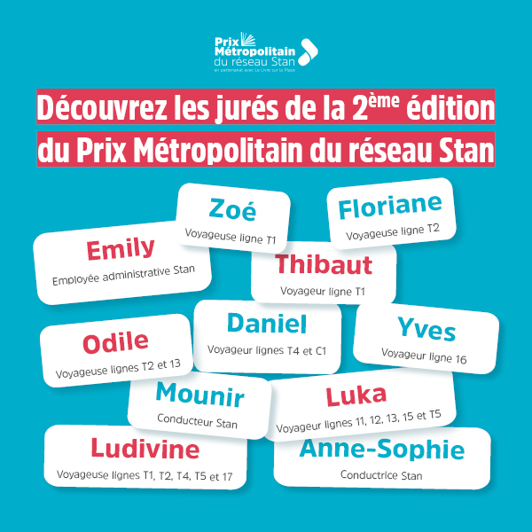 Prénoms jurés 2ème édition du Prix Métropolitain du réseau Stan