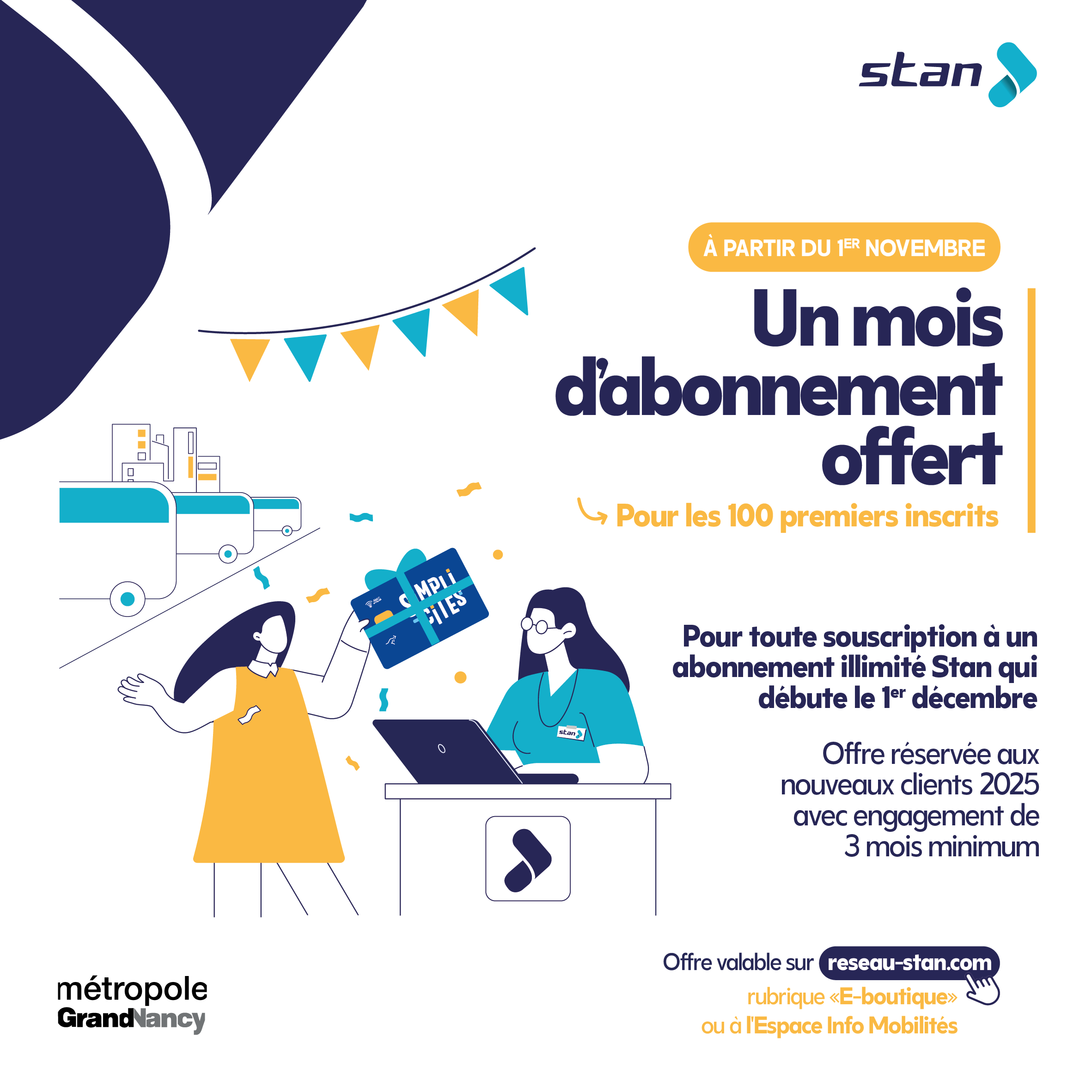 1 mois d'abonnement offert pour toute souscription à un abonnement illimité qui débute le 1er décembre