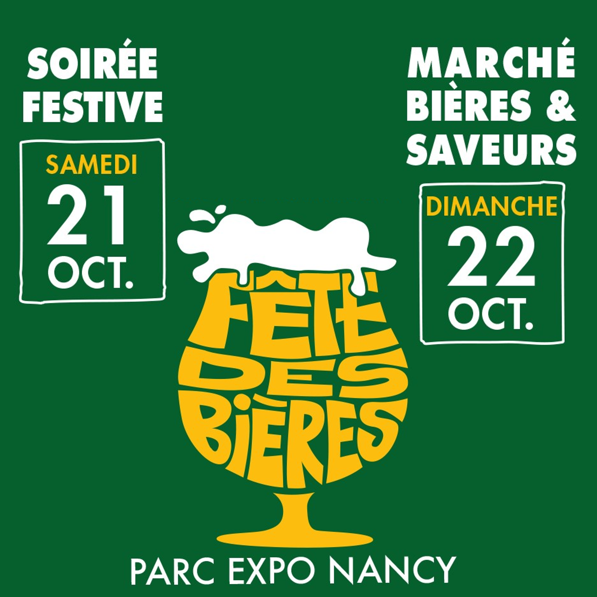 Fête des Bières au Parc Expo Nancy : soirée festive samedi 21 octobre et marché bières et saveurs dimanche 22 octobre !
