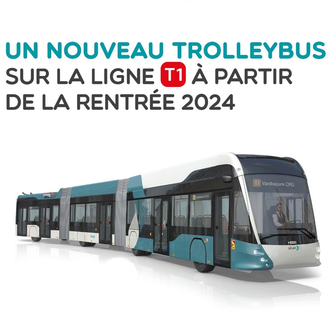 Arrivée tu trolley : rentrée 2024. A partir du lundi 13 mars 2023, pendant les travaux, la ligne T1 est provisoirement remplacée par 2 lignes de bus.  + d'infos sur leurs itinéraires sur www.reseau-stan.com ou au 03 83 30 08 08.