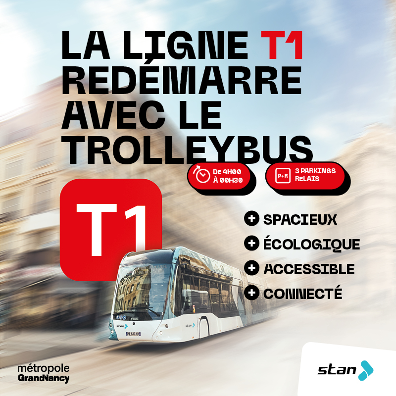 La ligne T1 redémarre avec le Trolleybus
