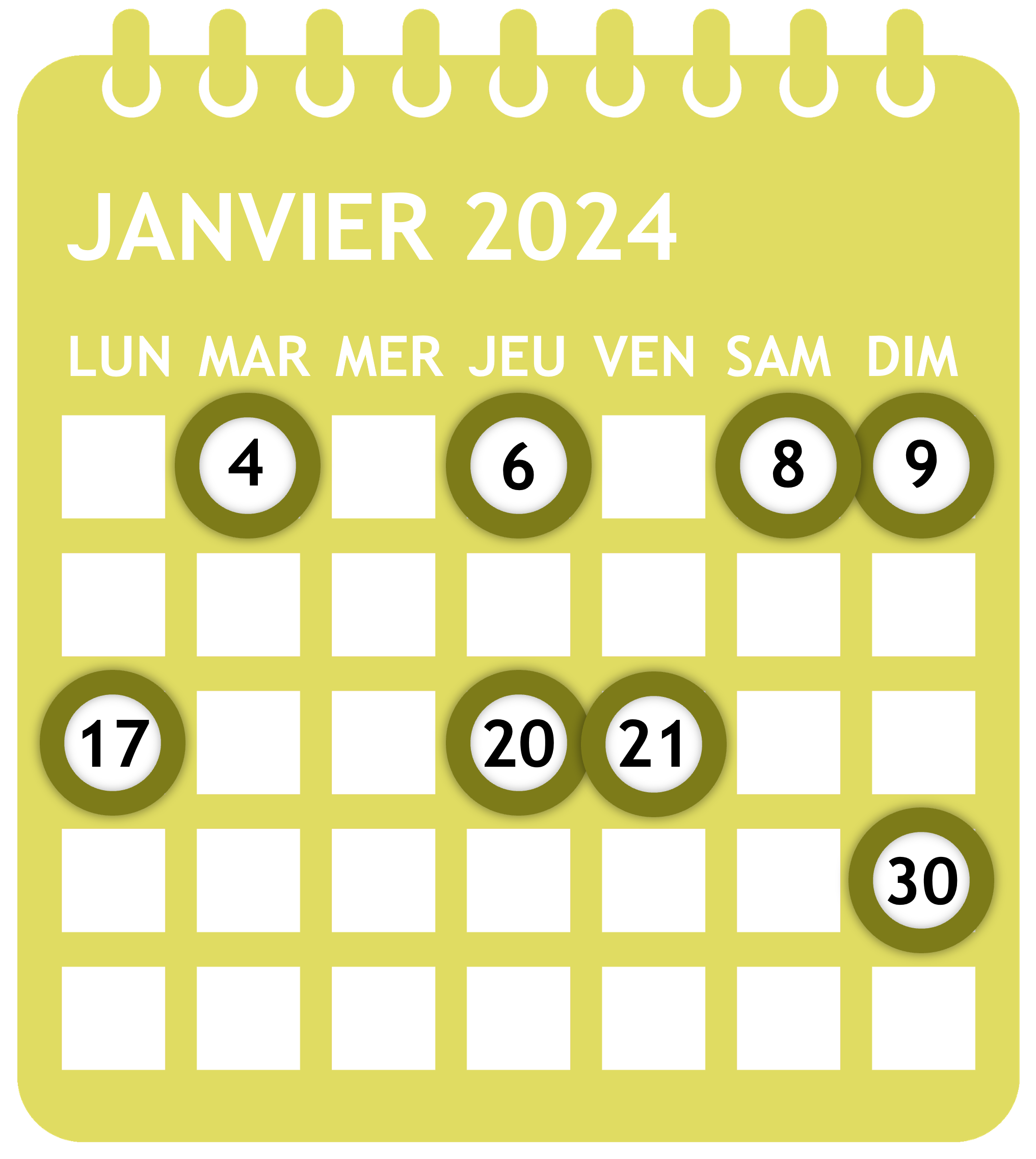 Calendrier newsletter mars 2025